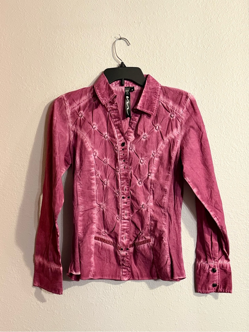 Women's Pink Button-Front Dress Shirt